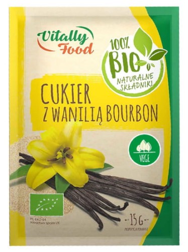 Cukier ekologiczny z wanilią Bourbon 15g Vitally Food